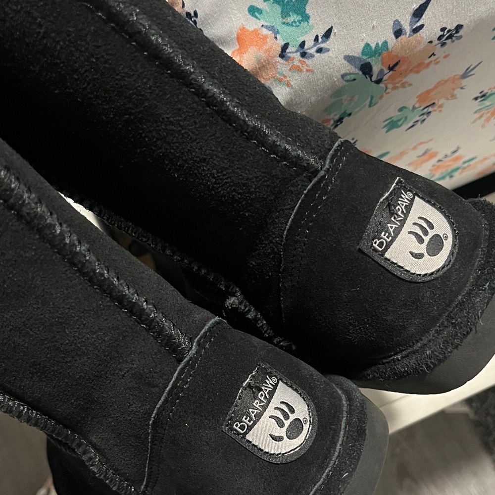 BearPaw Black Suede Winter Boots
